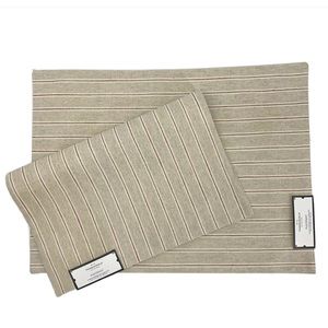 THRESHOLD NEW Placemats 2pk. Beige Yarn Dyed Red